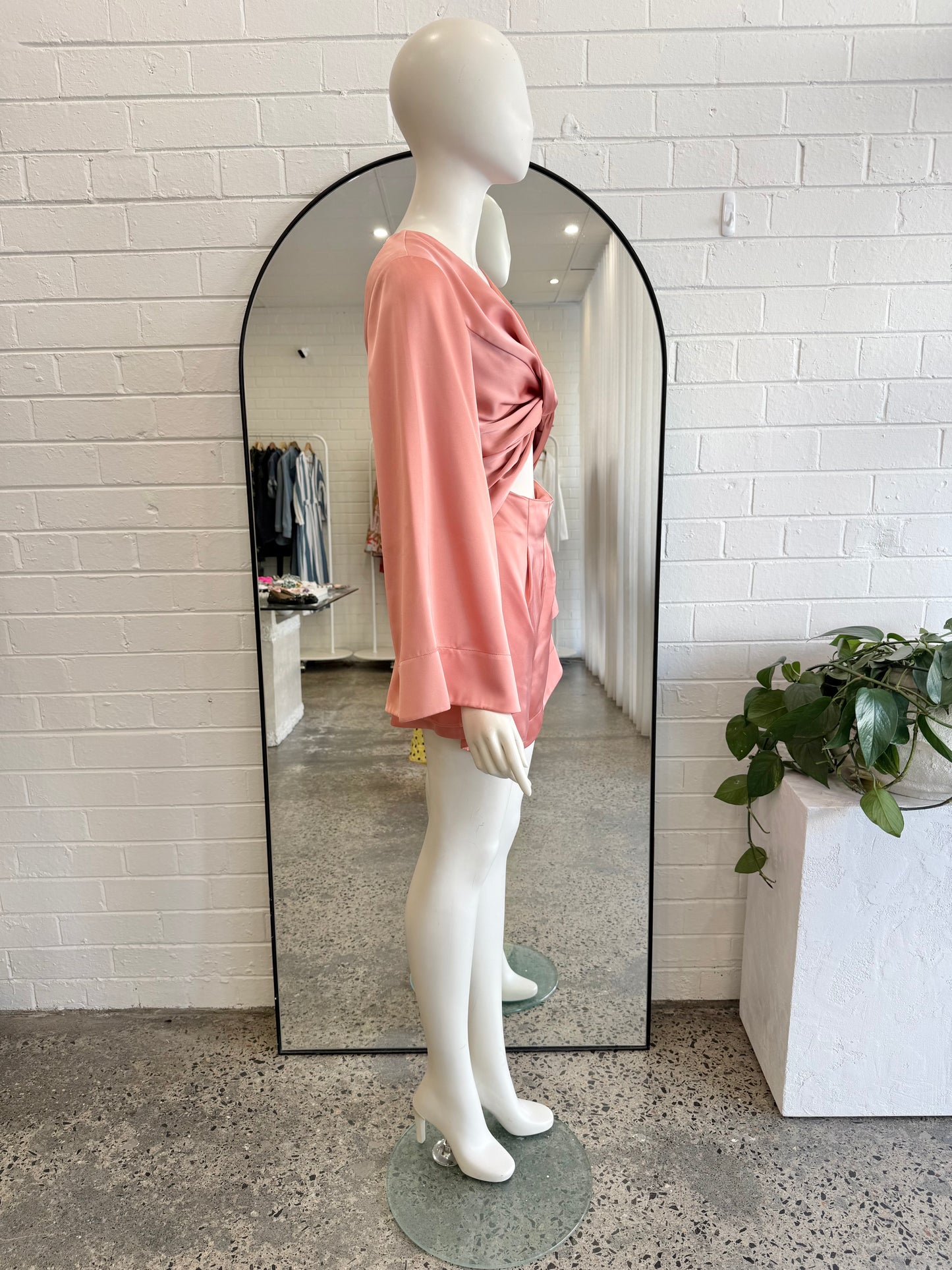 Significant Other Peach Satin Jumpsuit - Size 8