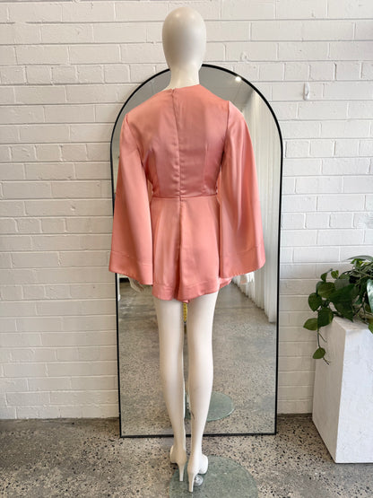 Significant Other Peach Satin Jumpsuit - Size 8