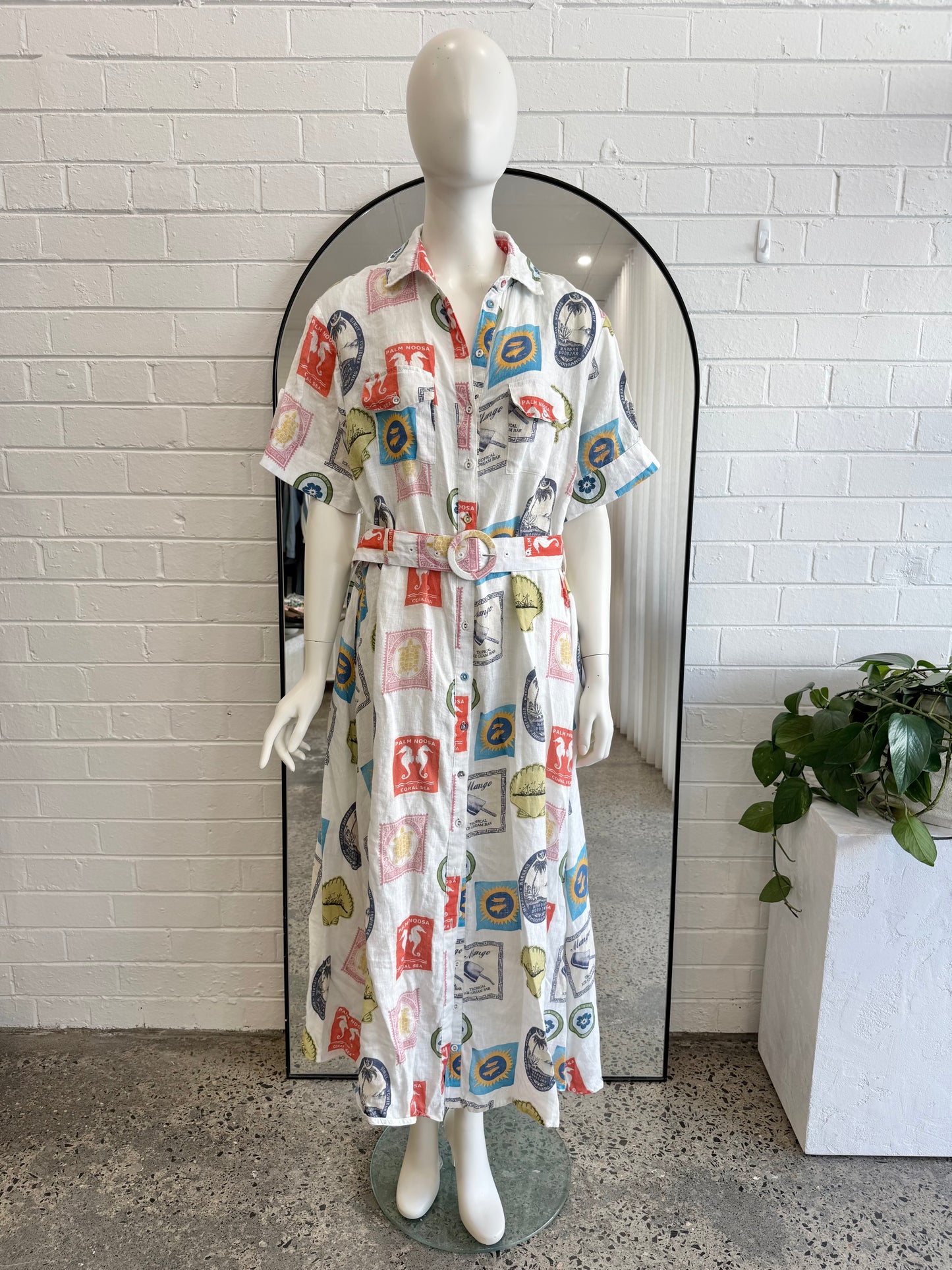 Palm Noosa White Memento Maxi Dress - Size 12