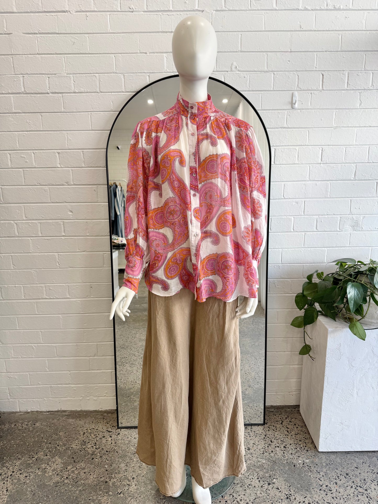 Zimmermann Magenta Peggly Billow Blouse - Size 3 (12)