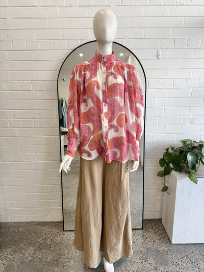 Zimmermann Magenta Peggly Billow Blouse - Size 3 (12)