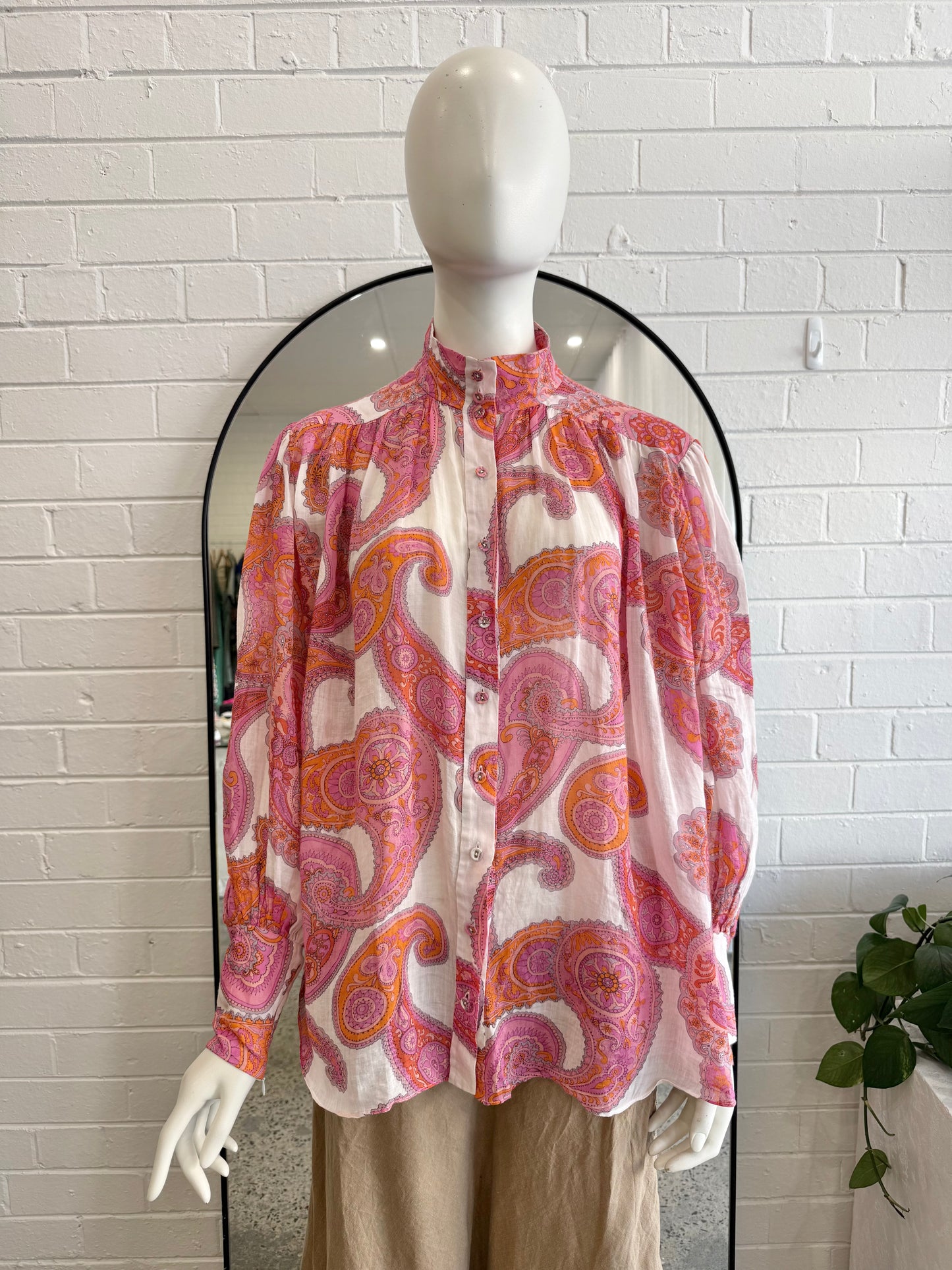 Zimmermann Magenta Peggly Billow Blouse - Size 3 (12)