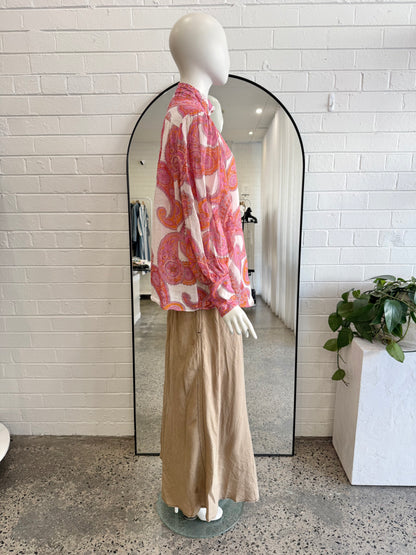 Zimmermann Magenta Peggly Billow Blouse - Size 3 (12)