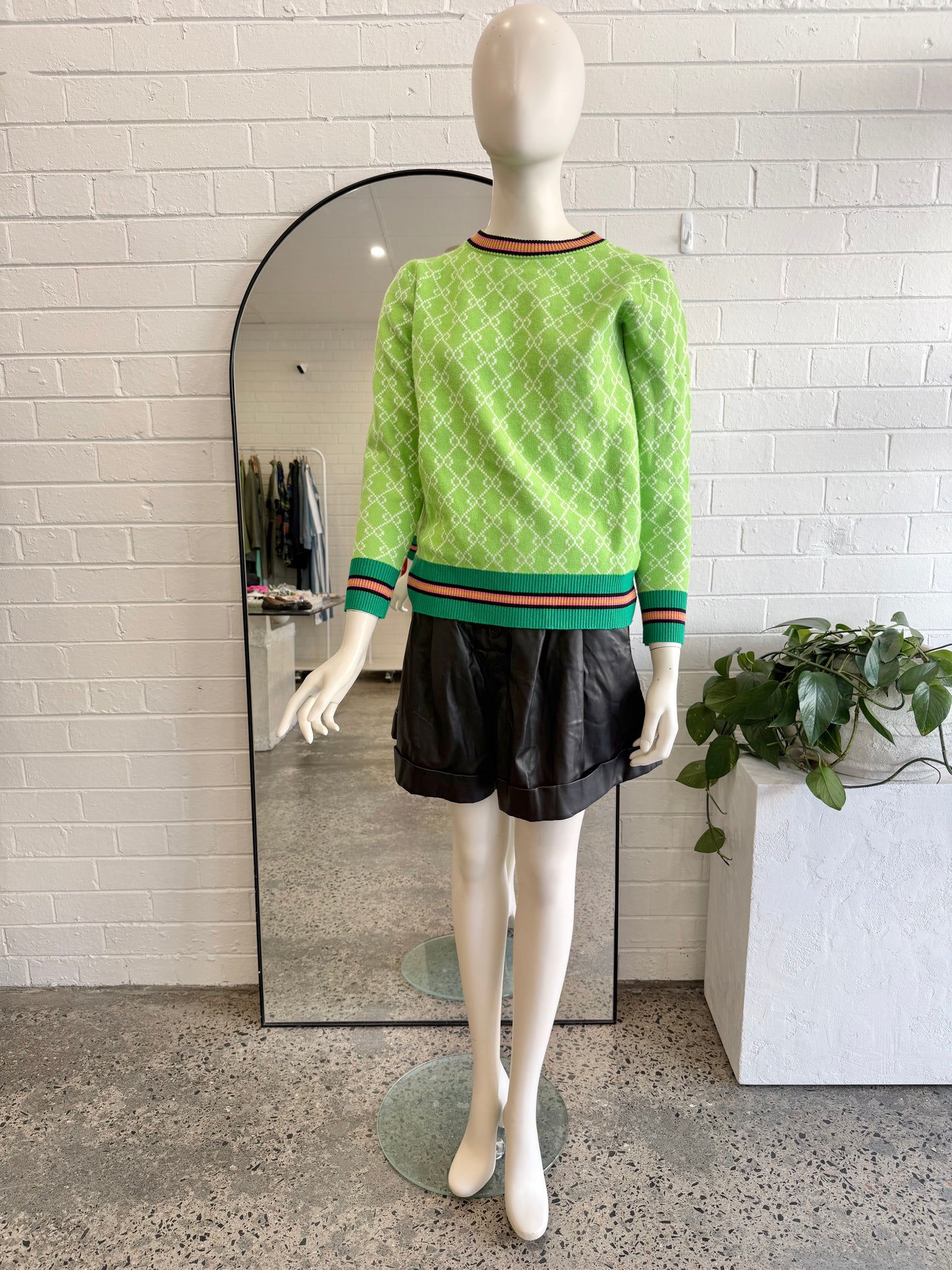 Frankies Melbourne Lime Green Knit Jumper - Size 8 -10