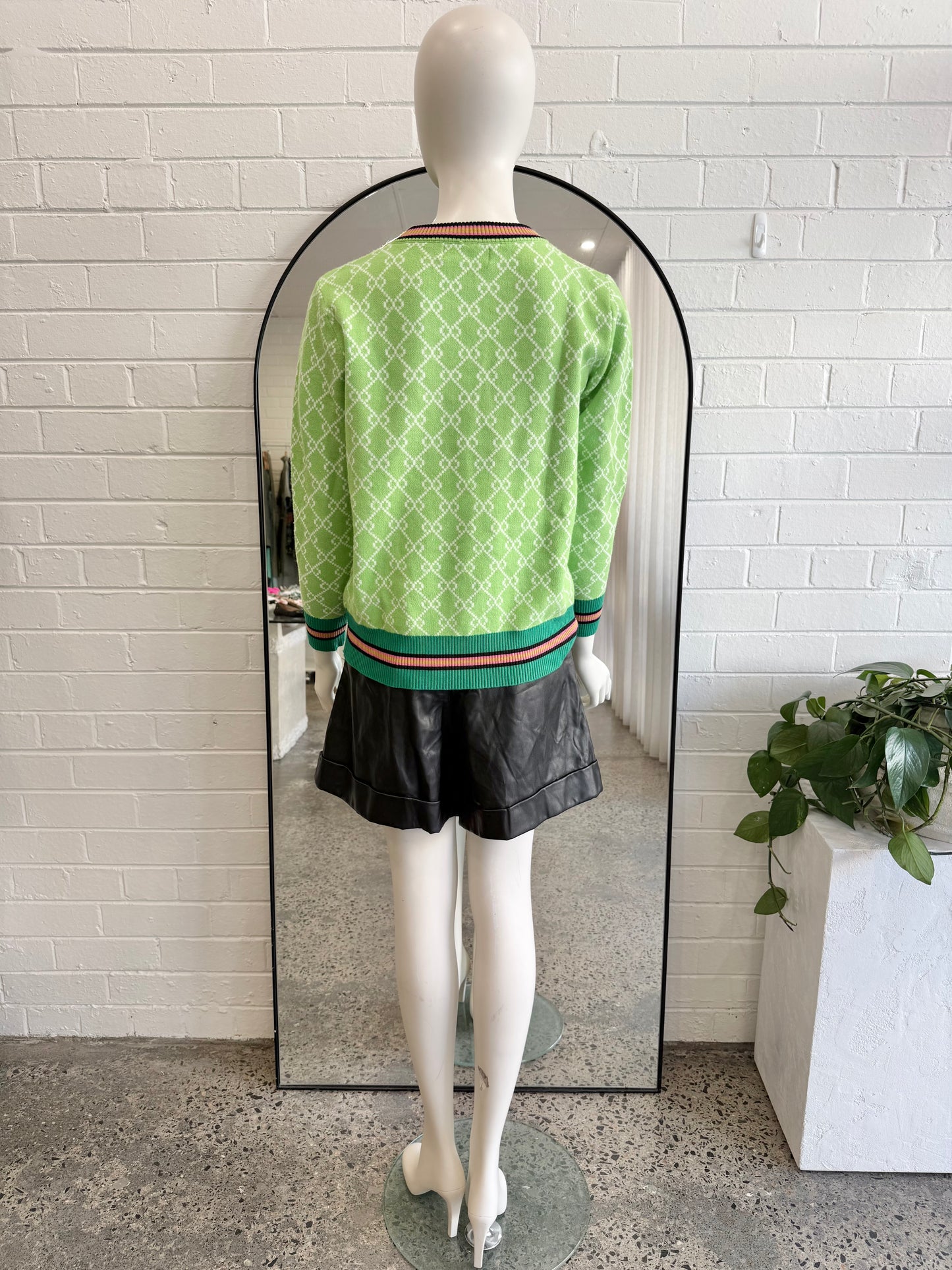Frankies Melbourne Lime Green Knit Jumper - Size 8 -10