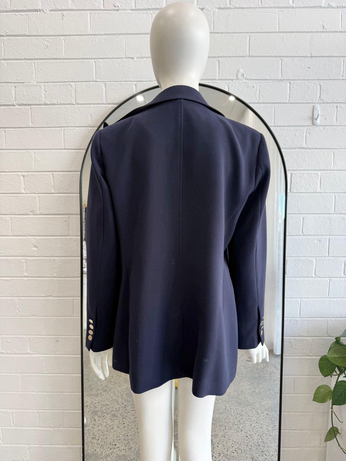 Witchery Navy Double Breasted Blazer - Size 12