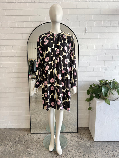The Closet x Fransesco Alosi Black Floral Midi Dress - Size 10