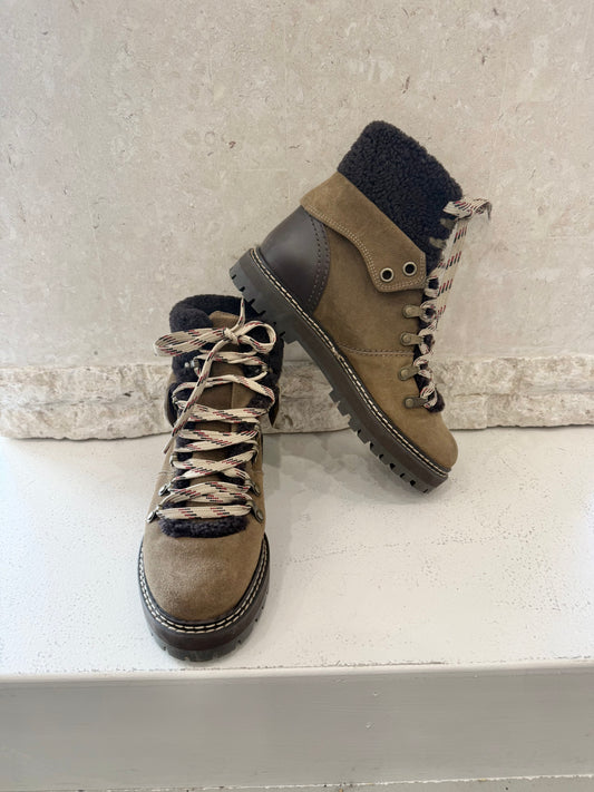 See By Chloe Brown and Tan Eileen Suede Boots - Size 38