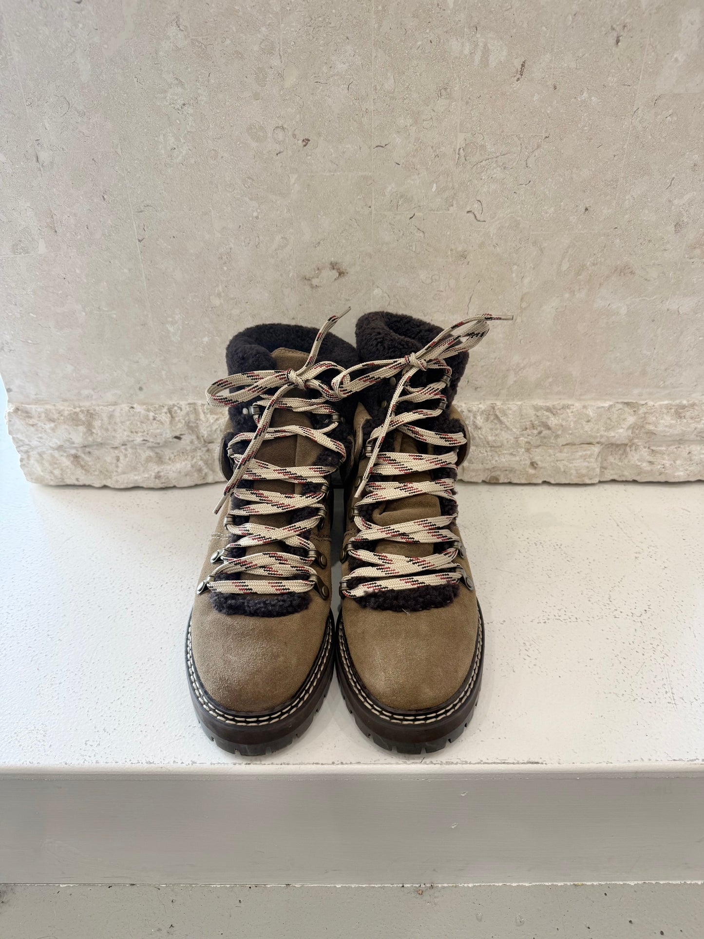 See By Chloe Brown and Tan Eileen Suede Boots - Size 38