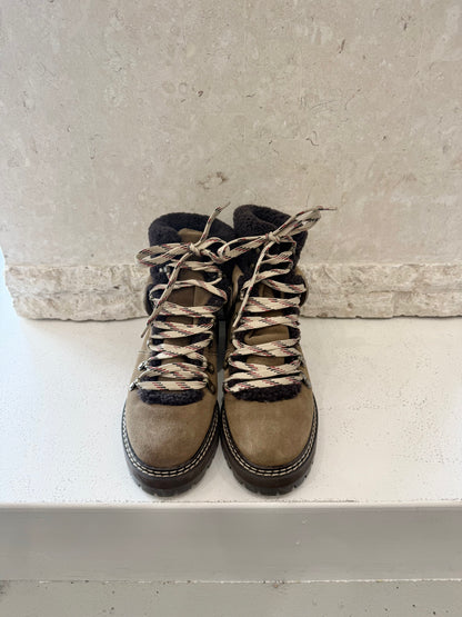 See By Chloe Brown and Tan Eileen Suede Boots - Size 38