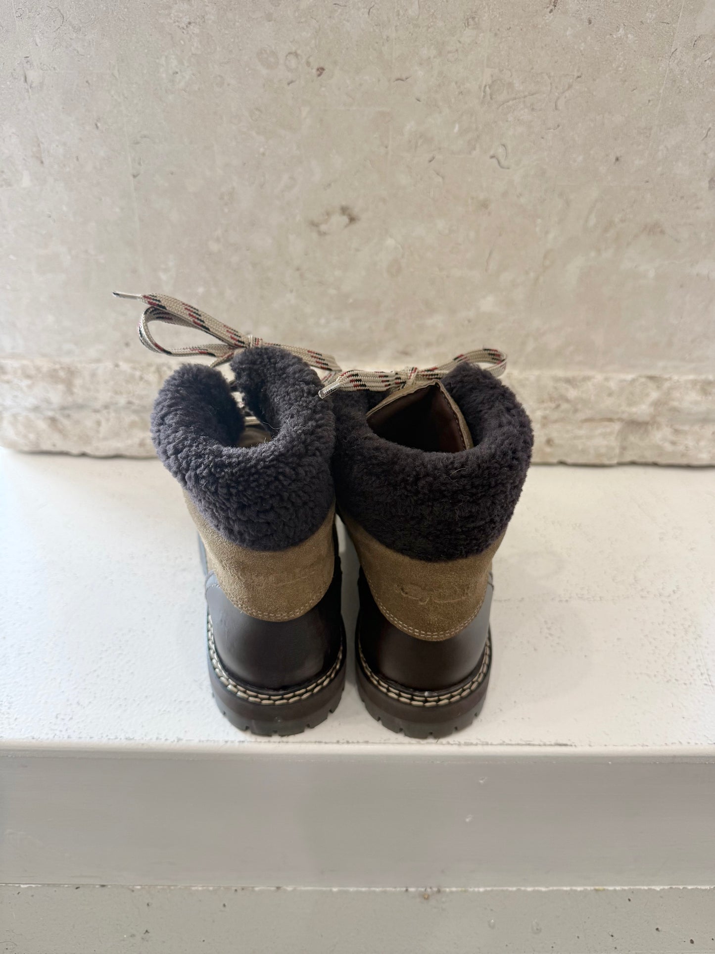 See By Chloe Brown and Tan Eileen Suede Boots - Size 38