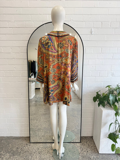 Vintage Easton Pearson Silk Tunic Midi Dress - Size 14