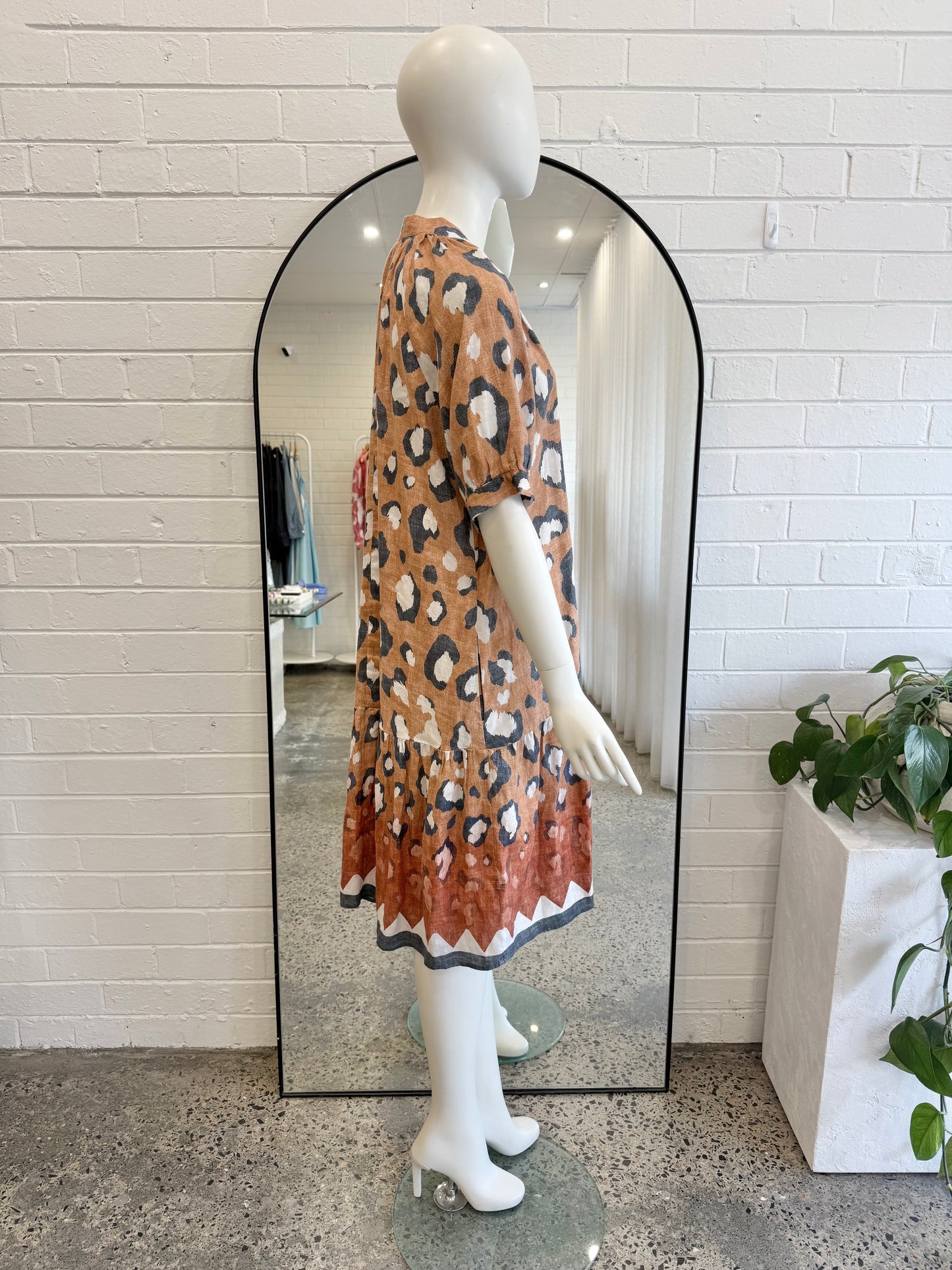 Dream The Label Taylor Cheetah Midi Dress - Size 2 (10)