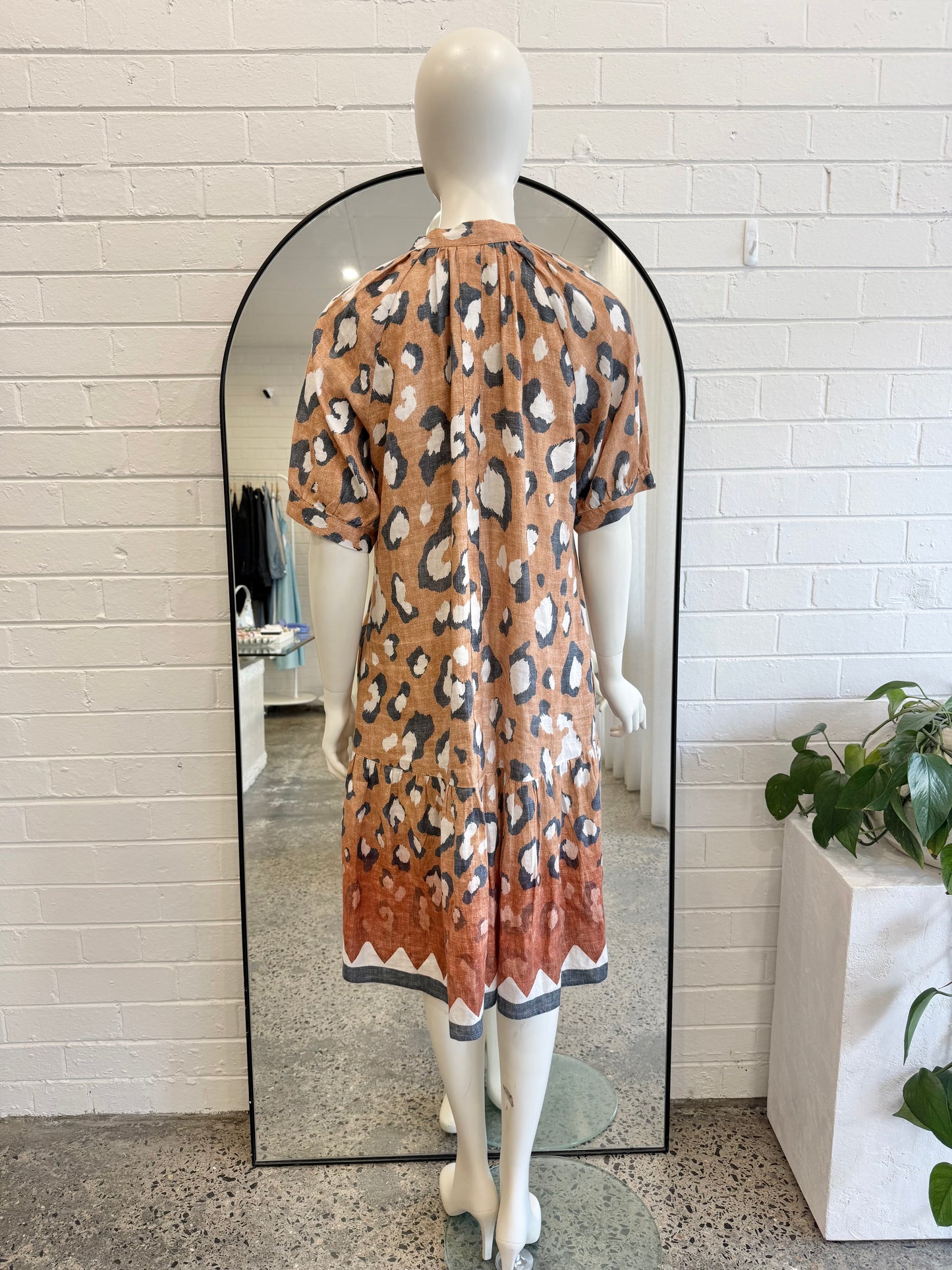 Dream The Label Taylor Cheetah Midi Dress - Size 2 (10)