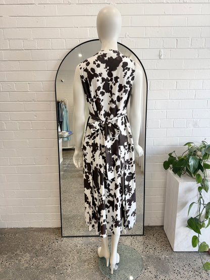 Country Road White Cow Print Shirt Dress - Size 12