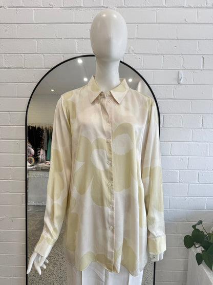 Marimekko Butter Pieni Unikko Poppy Silk Shirt - Size 46 (16 - 18)