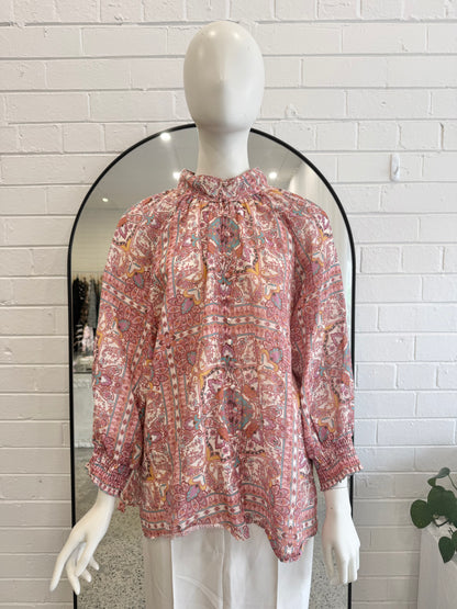Zoe Kratzmann Rio Scarf Carousel Blouse - Size 3 (12 - 14)