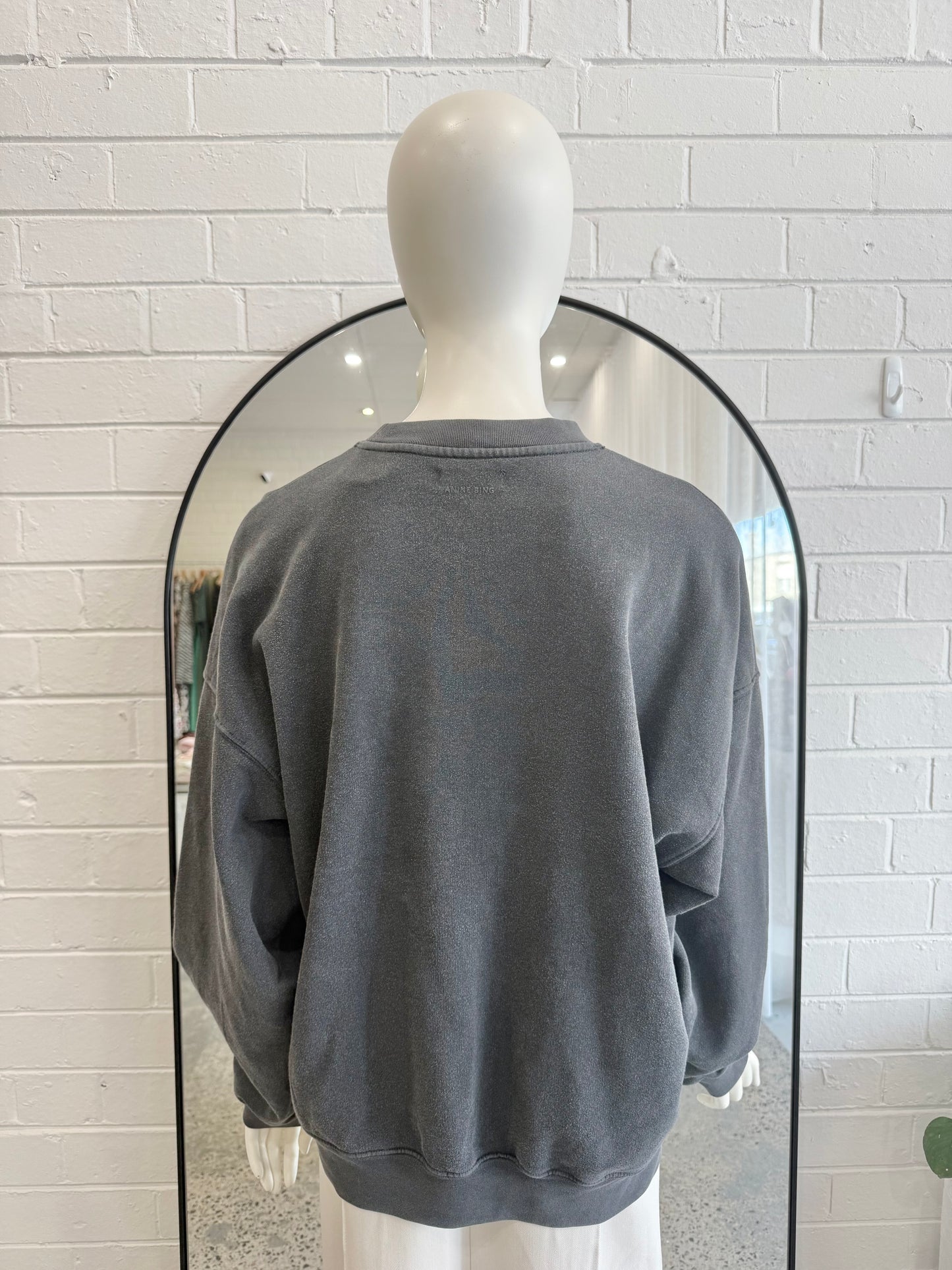 Anine Bing x Elton John Washed Black Harvey Crew Sweatshirt - Size S (8 - 10)