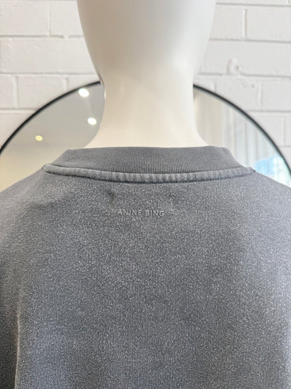 Anine Bing x Elton John Washed Black Harvey Crew Sweatshirt - Size S (8 - 10)