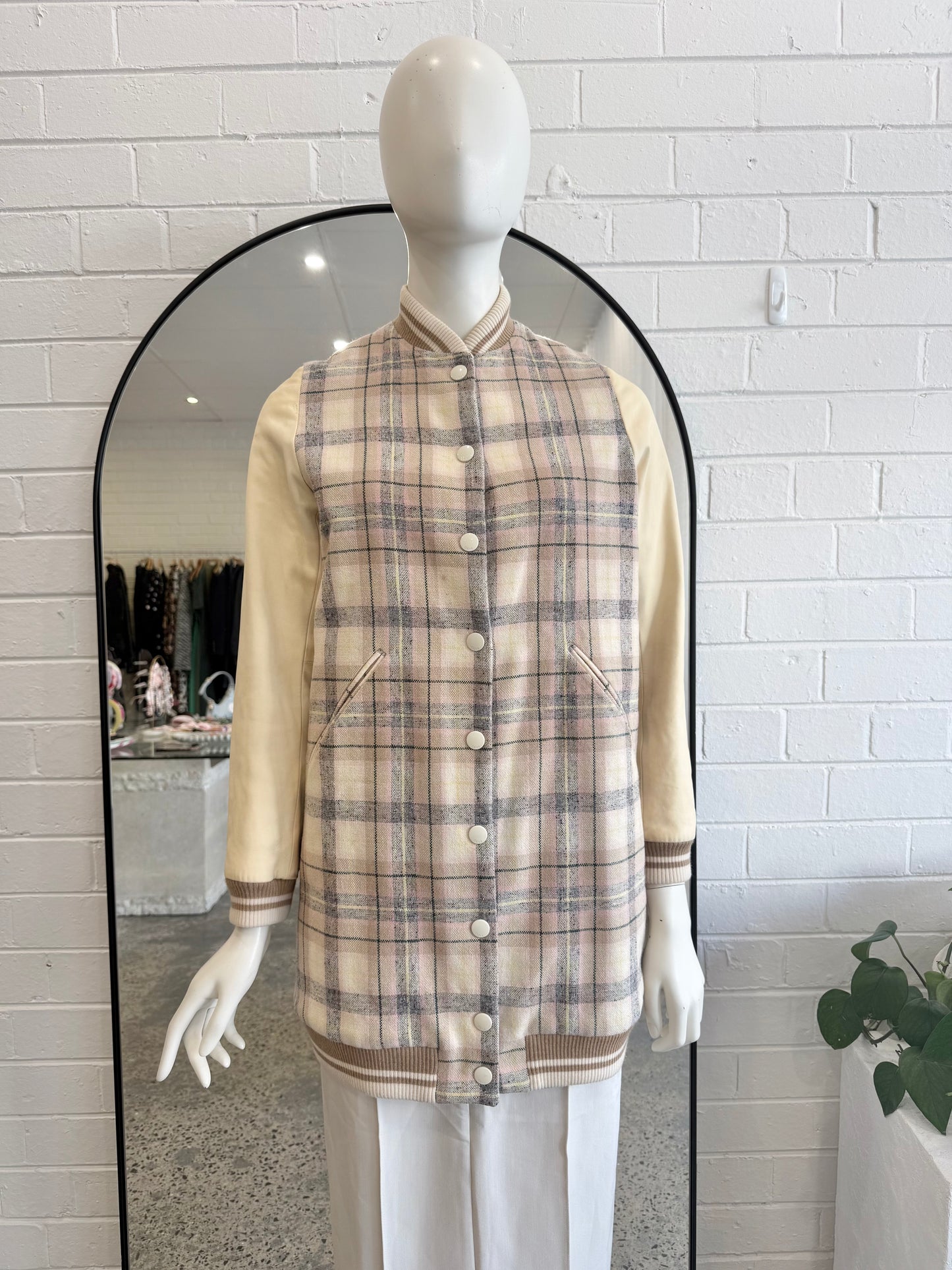 Vintage Chloe Pastel Plaid Bomber Jacket - Size 34 (6 - 8)