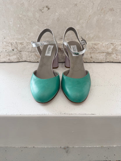 Habbot Multicolour Custo Block Heel - Size 40