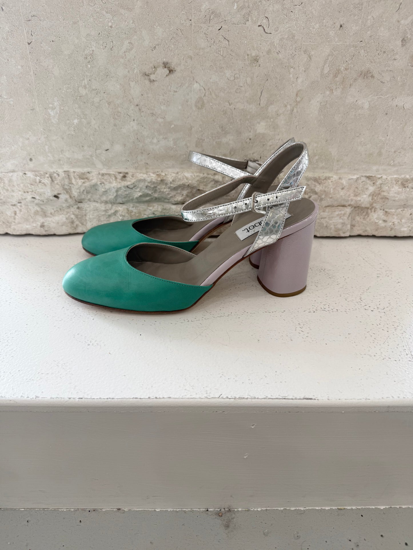 Habbot Multicolour Custo Block Heel - Size 40