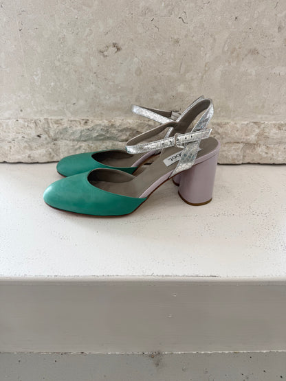 Habbot Multicolour Custo Block Heel - Size 40