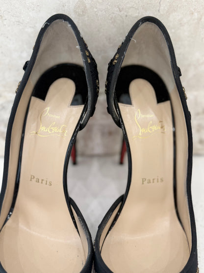 Christian Louboutin Black Iriza Jacq Heels - Size 38