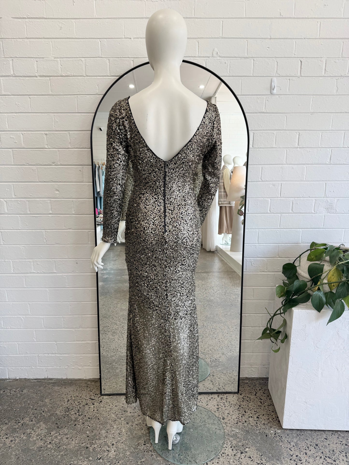 Per Una Speziale By Marks & Spencer Champagne Sequin Maxi Dress - Size 12