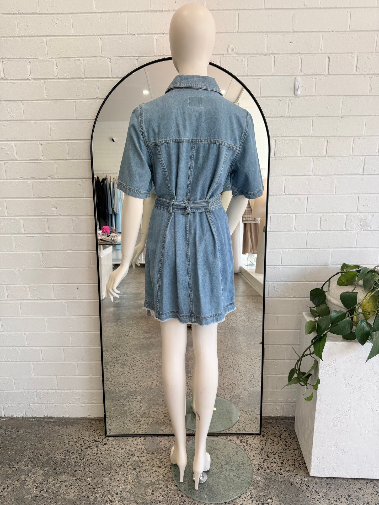 Aje Blue Denim Mini Dress - Size 10