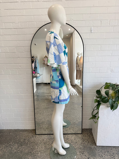 Sabo White Scarlett Wrap Mini Dress - Size S
