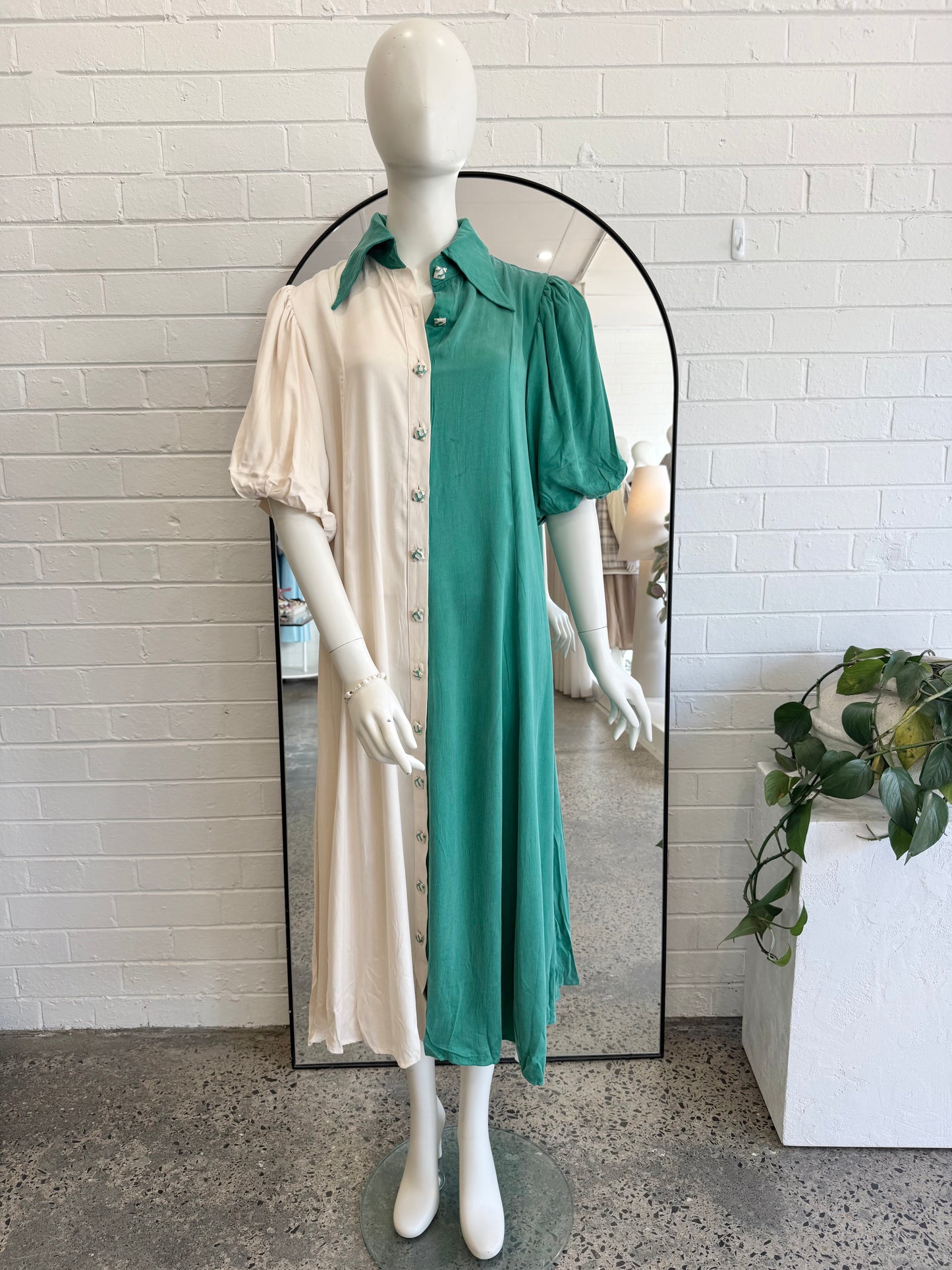 La Boheme Girls Emerald/Ivory Peyton Midi Dress - Size M/L (12 - 14)