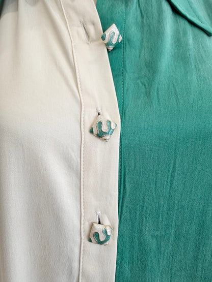 La Boheme Girls Emerald/Ivory Peyton Midi Dress - Size M/L (12 - 14)