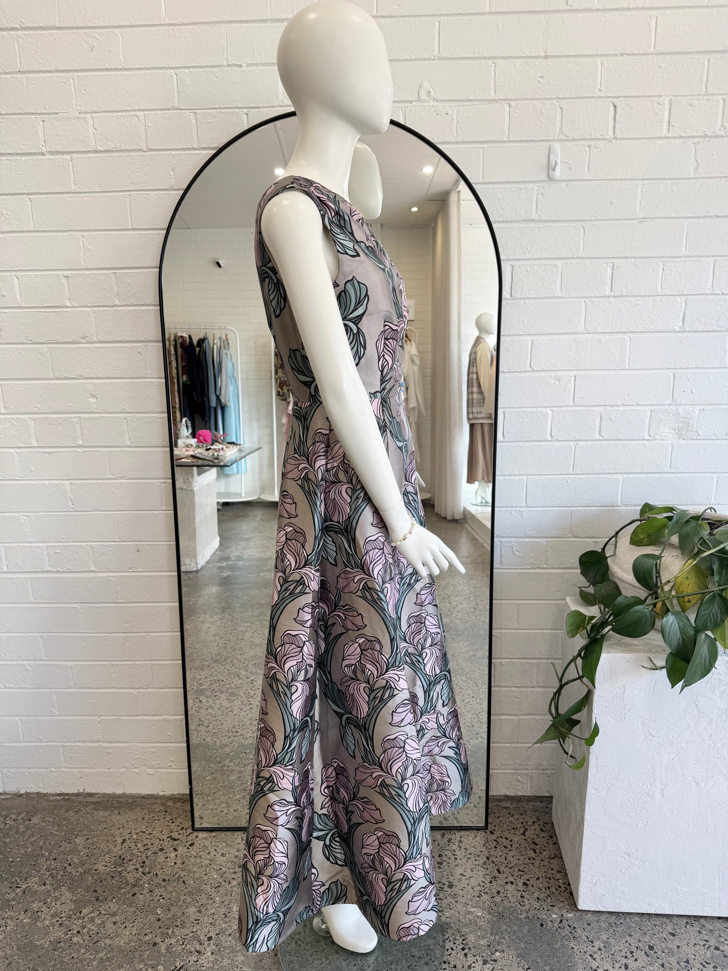 Elliatt Audrey Floral Jacquard Maxi Dress - Size S (8 - 10)