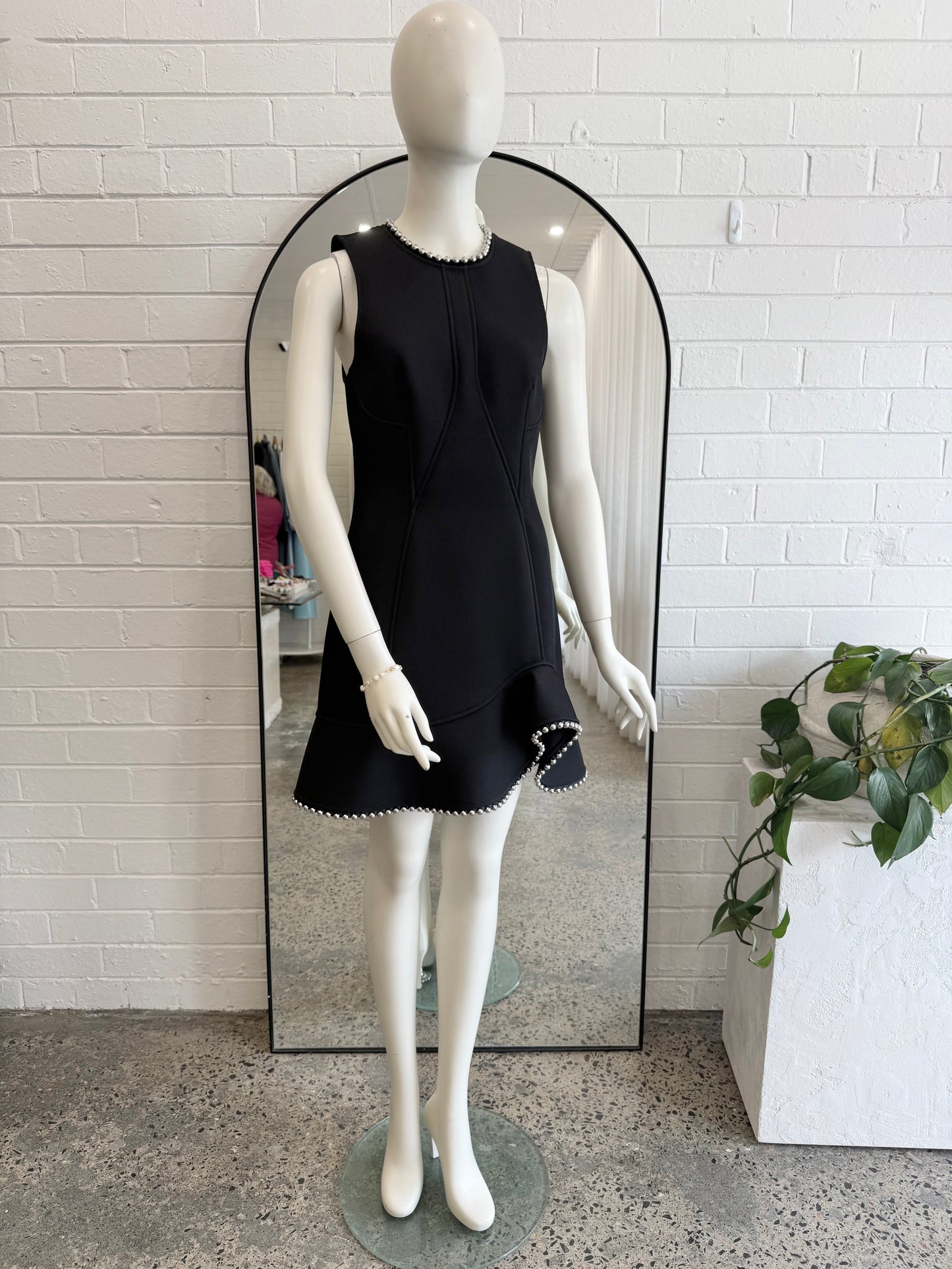 Alexander Wang Black Embellished Trim Peplum Shift Dress - Size 12 (US 8)