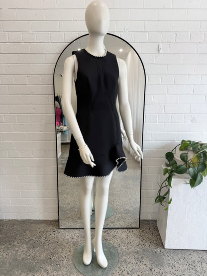 Alexander Wang Black Embellished Trim Peplum Shift Dress - Size 12 (US 8)