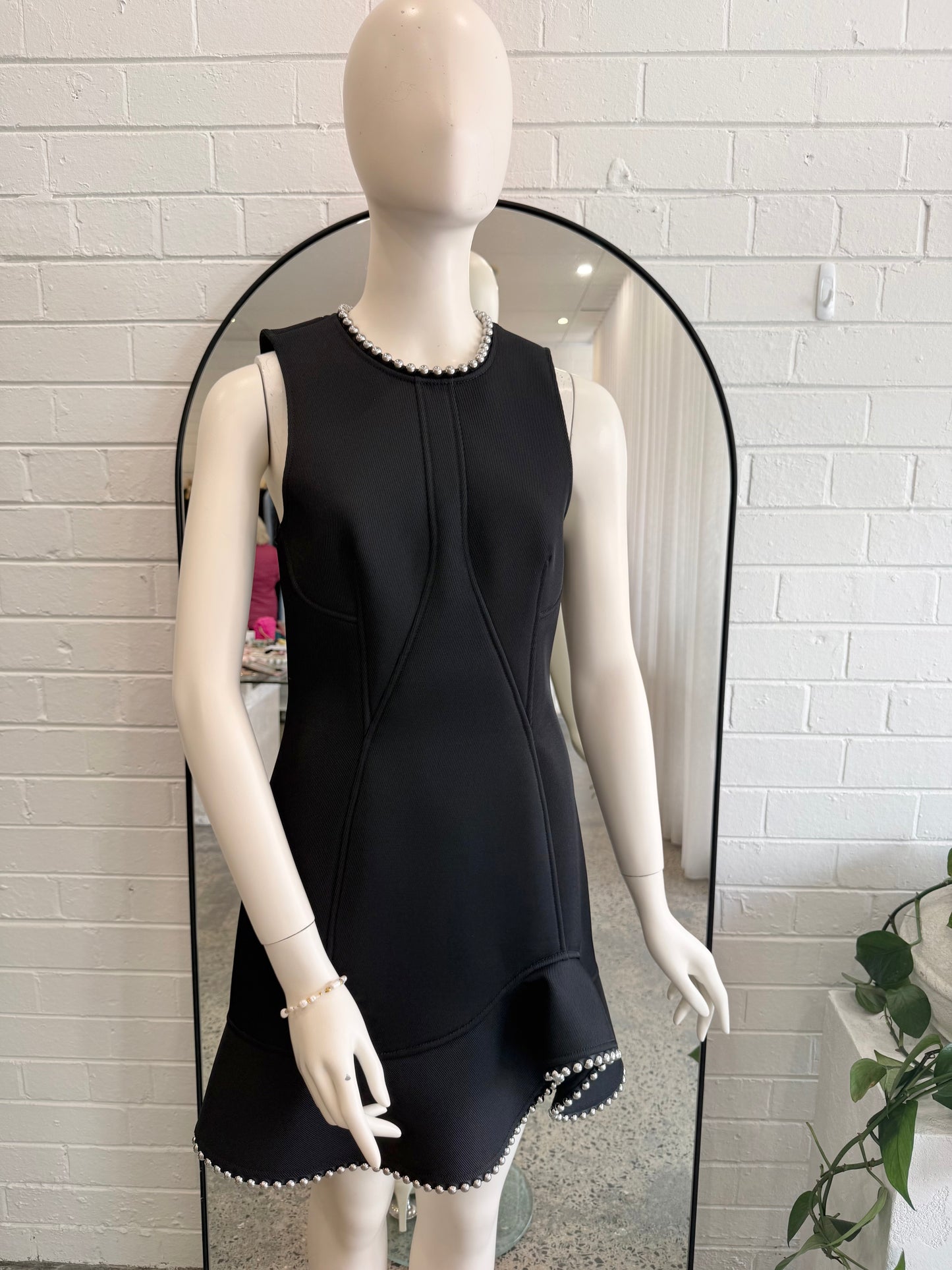 Alexander Wang Black Embellished Trim Peplum Shift Dress - Size 12 (US 8)
