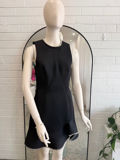 Alexander Wang Black Embellished Trim Peplum Shift Dress - Size 12 (US 8)