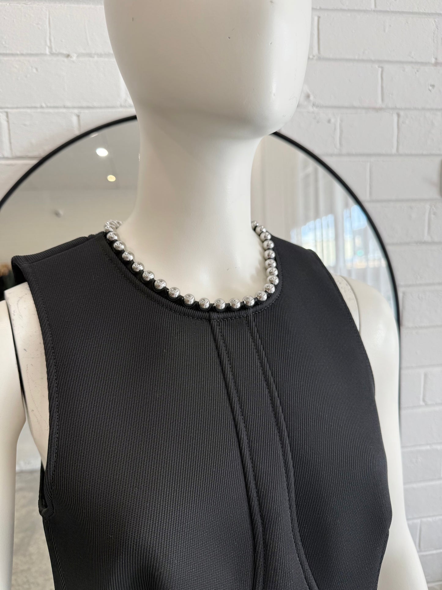Alexander Wang Black Embellished Trim Peplum Shift Dress - Size 12 (US 8)