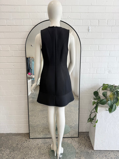 Alexander Wang Black Embellished Trim Peplum Shift Dress - Size 12 (US 8)