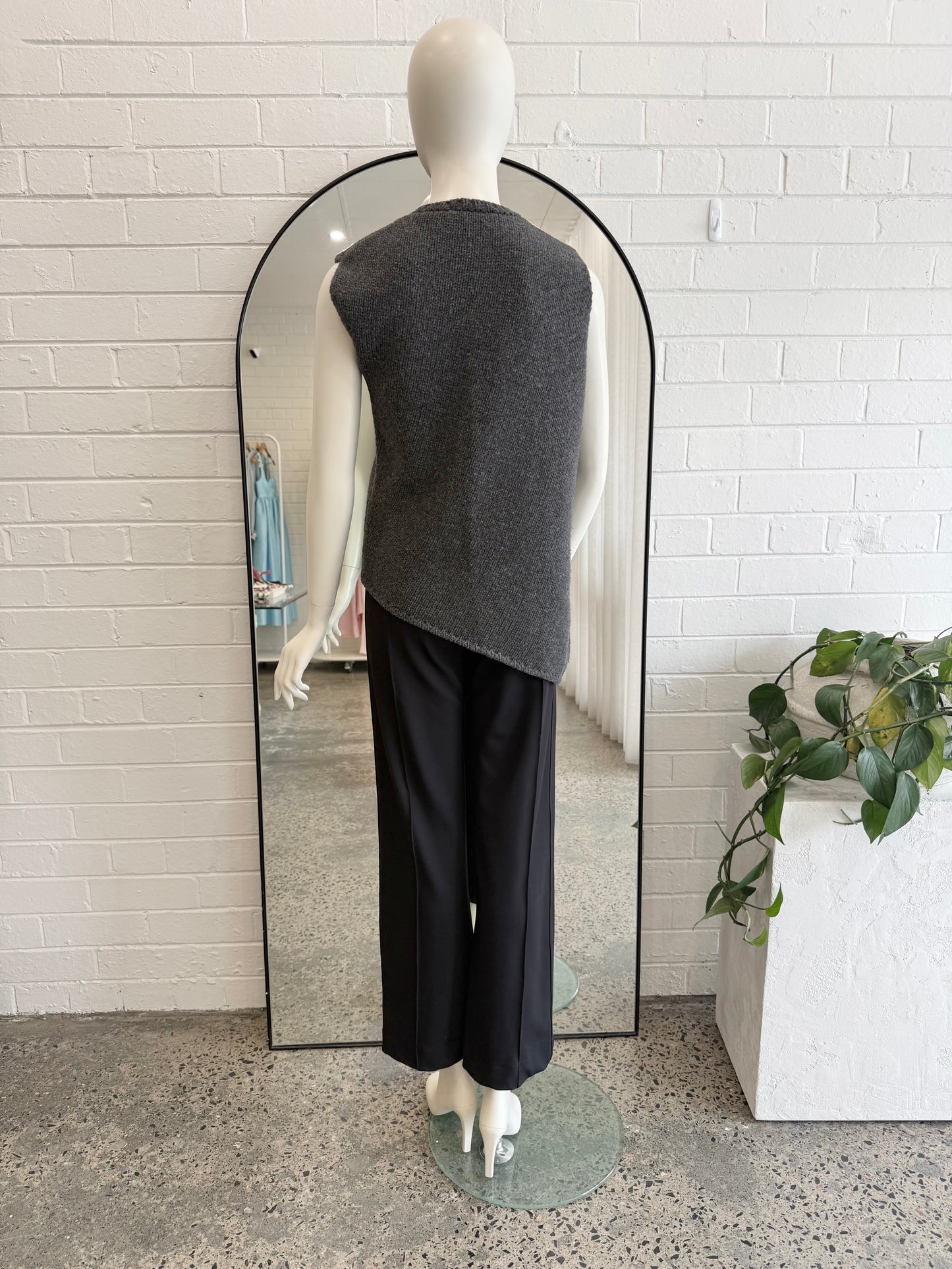Jill Sander Charcoal Knit Vest - Size 36 (8 - 10)