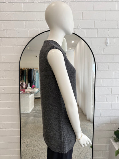 Jill Sander Charcoal Knit Vest - Size 36 (8 - 10)