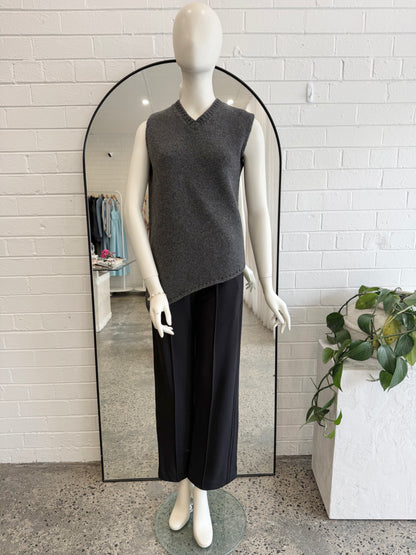 Jill Sander Charcoal Knit Vest - Size 36 (8 - 10)