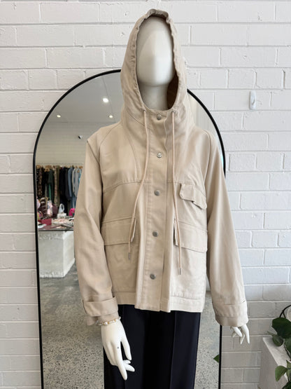 Lee Mathews Beige Utility Parker - Size L (12 - 14)