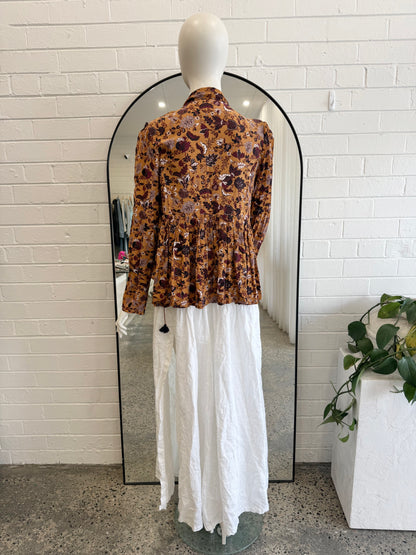 Bec & Bridge 'Ocelot' Linen Maxi Skirt in White - Size 12