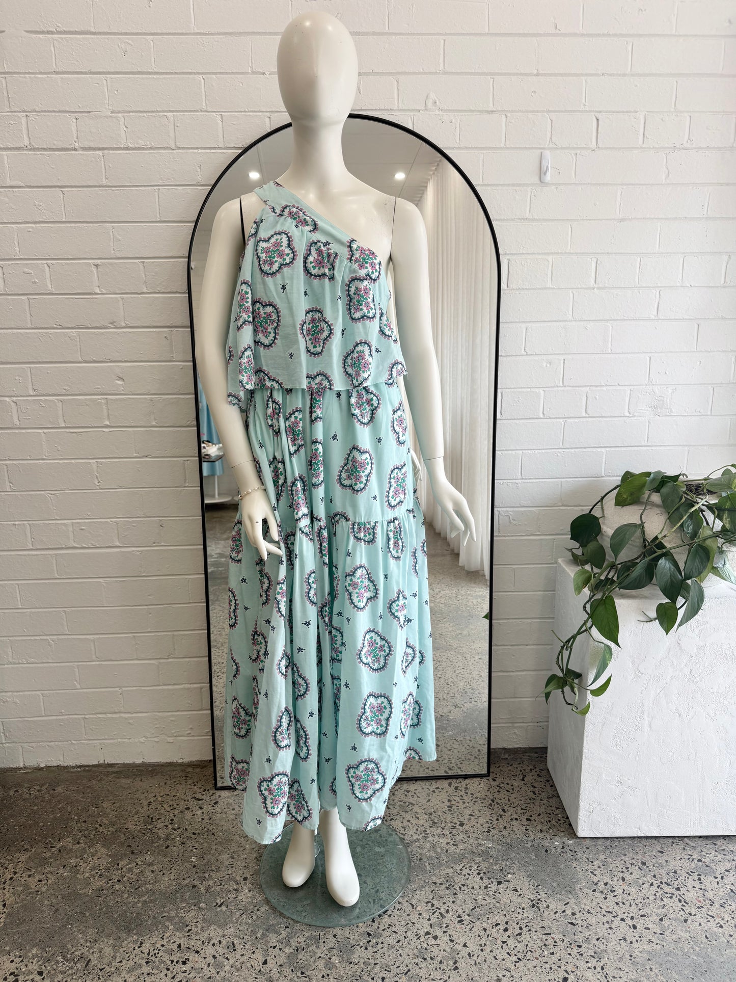 Allessandra Blue Olympia One Shoulder Maxi Dress - Size S (8 - 10)