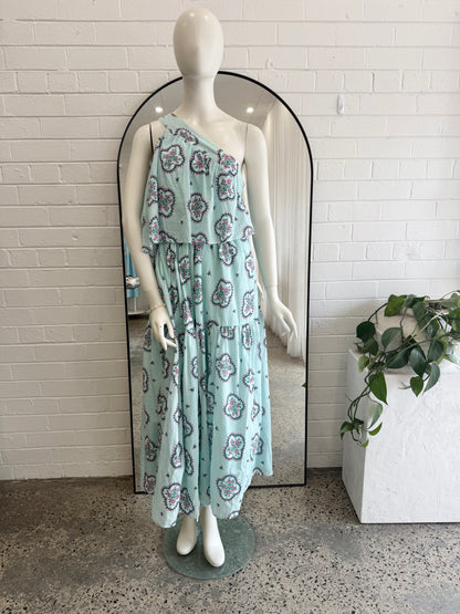 Allessandra Blue Olympia One Shoulder Maxi Dress - Size S (8 - 10)
