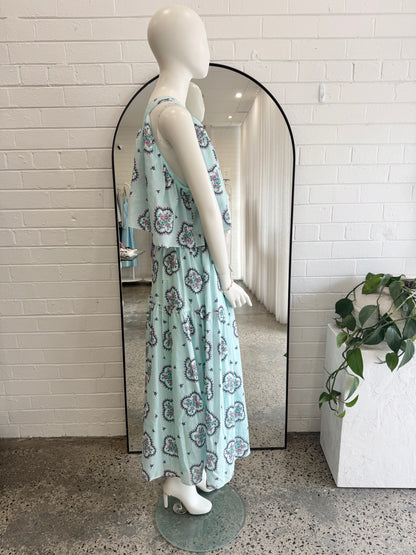 Allessandra Blue Olympia One Shoulder Maxi Dress - Size S (8 - 10)