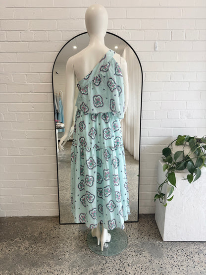 Allessandra Blue Olympia One Shoulder Maxi Dress - Size S (8 - 10)