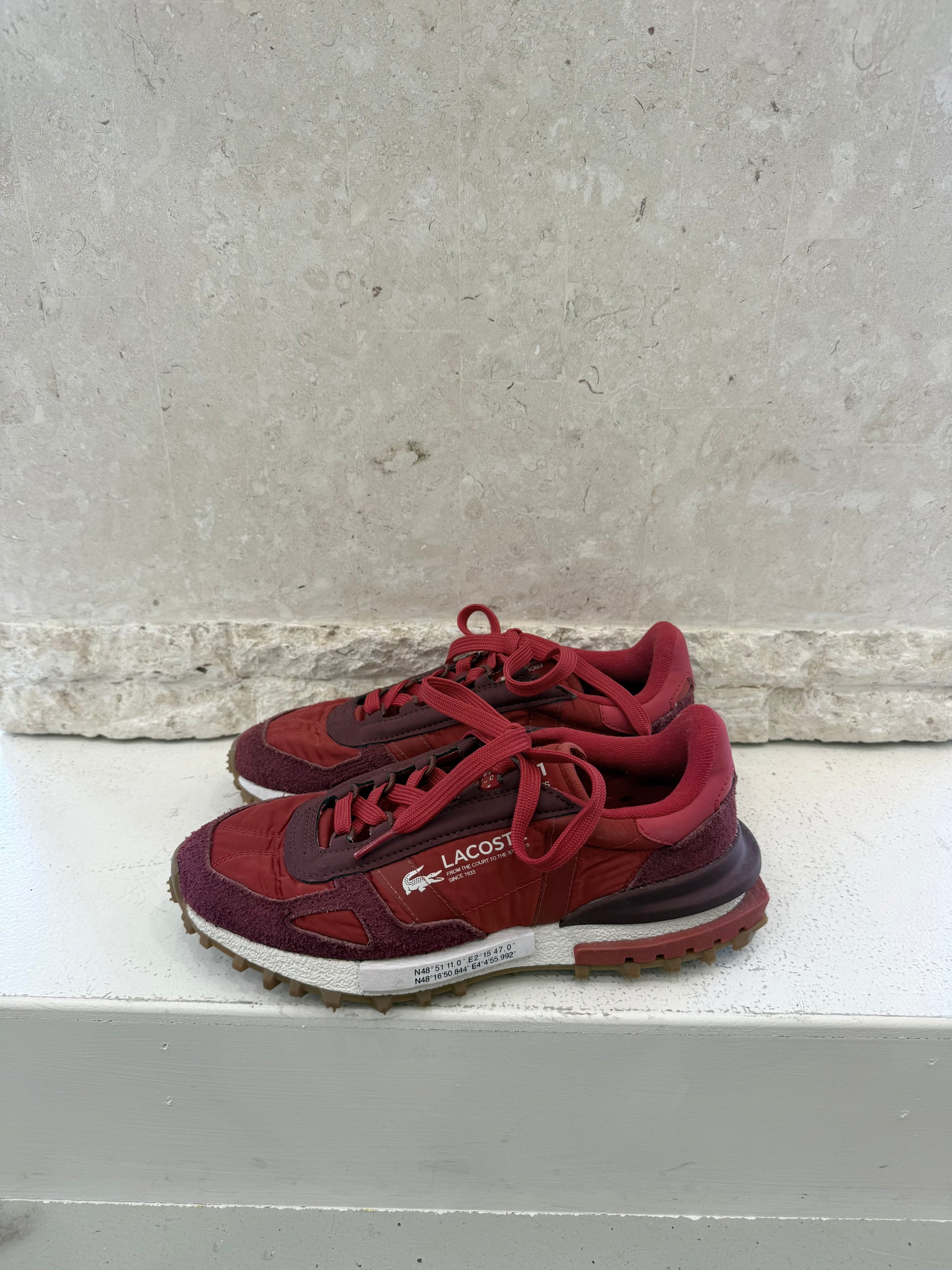 Lacoste Active Sneaker Red/Burgandy - Euro 39.5 - Pre-Loved Geelong 3